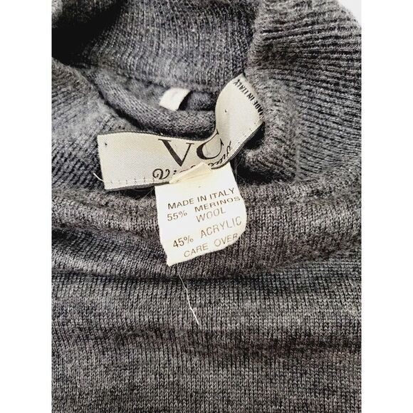 VC Via Como Italy Men's Large Wool Blend Gray Crewneck Sweater - Picture 5 of 6